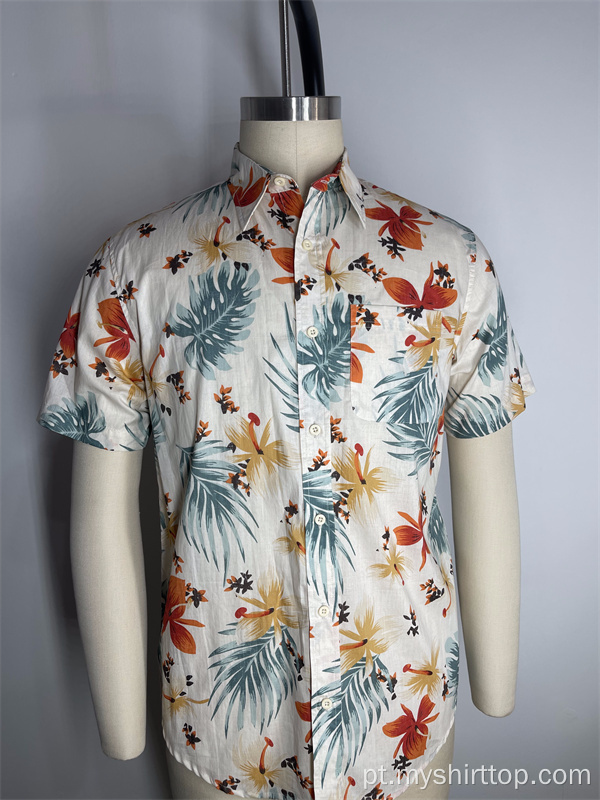 Camisa de praia de férias impressa masculina