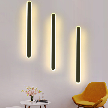 Luce murale in alluminio IP65 - moderna lampada a parete a led a strisce lunga esterna impermeabile per giardino e portico