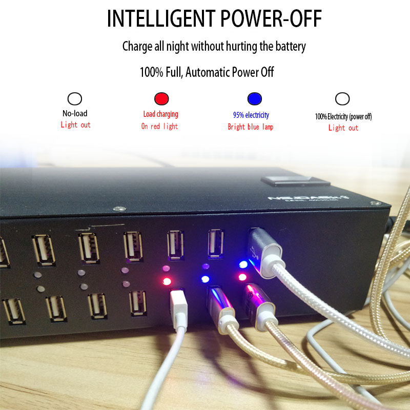 20 Ports USB Charger 200W Power INTELLIGENT POWER-OFF