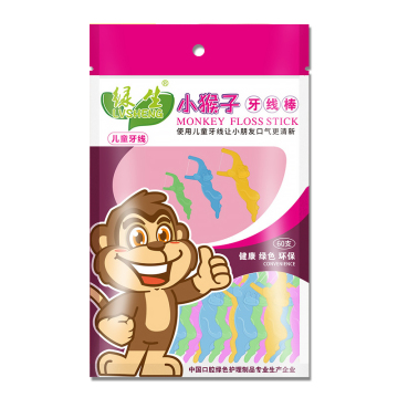 Biodegradable Eco-Friendly Kids Toothpick Floss with PLA Handle: The Little Monkey Solution for Oral Hygiene