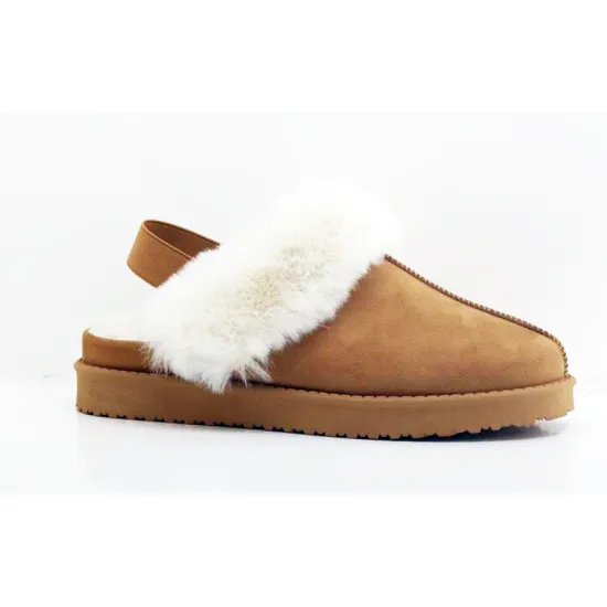 Hot Selling Custom Warm Winter Brown Short Boots & Fur Slippers