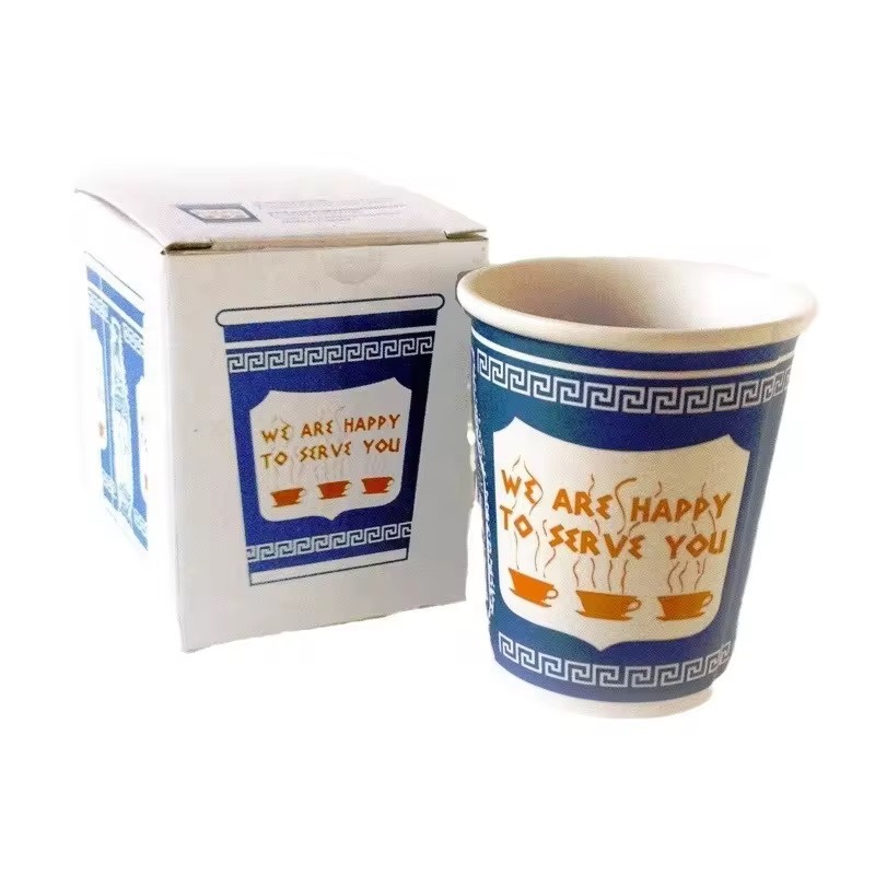 [We Are Happy To Serve You" Ceramic Mugs