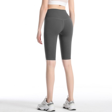 High-Quality Nylon Double Brushed Women's High Waist Biker Shorts