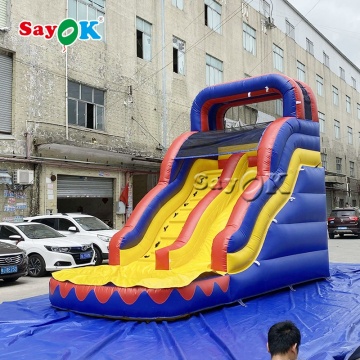 SAYOK Children Inflatable Slide With Pool and Adult Palm Tree Wavy Water Slide For Sale