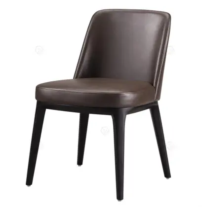 Italian minimalist leather Sophie single chairs