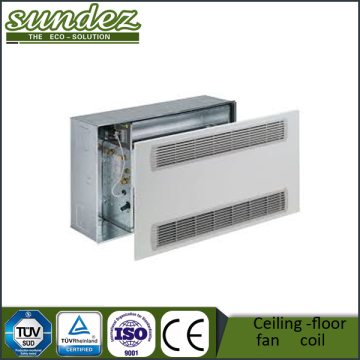 Floor type fan coil with smart thermostat with motorized ball valves for air conditioning
