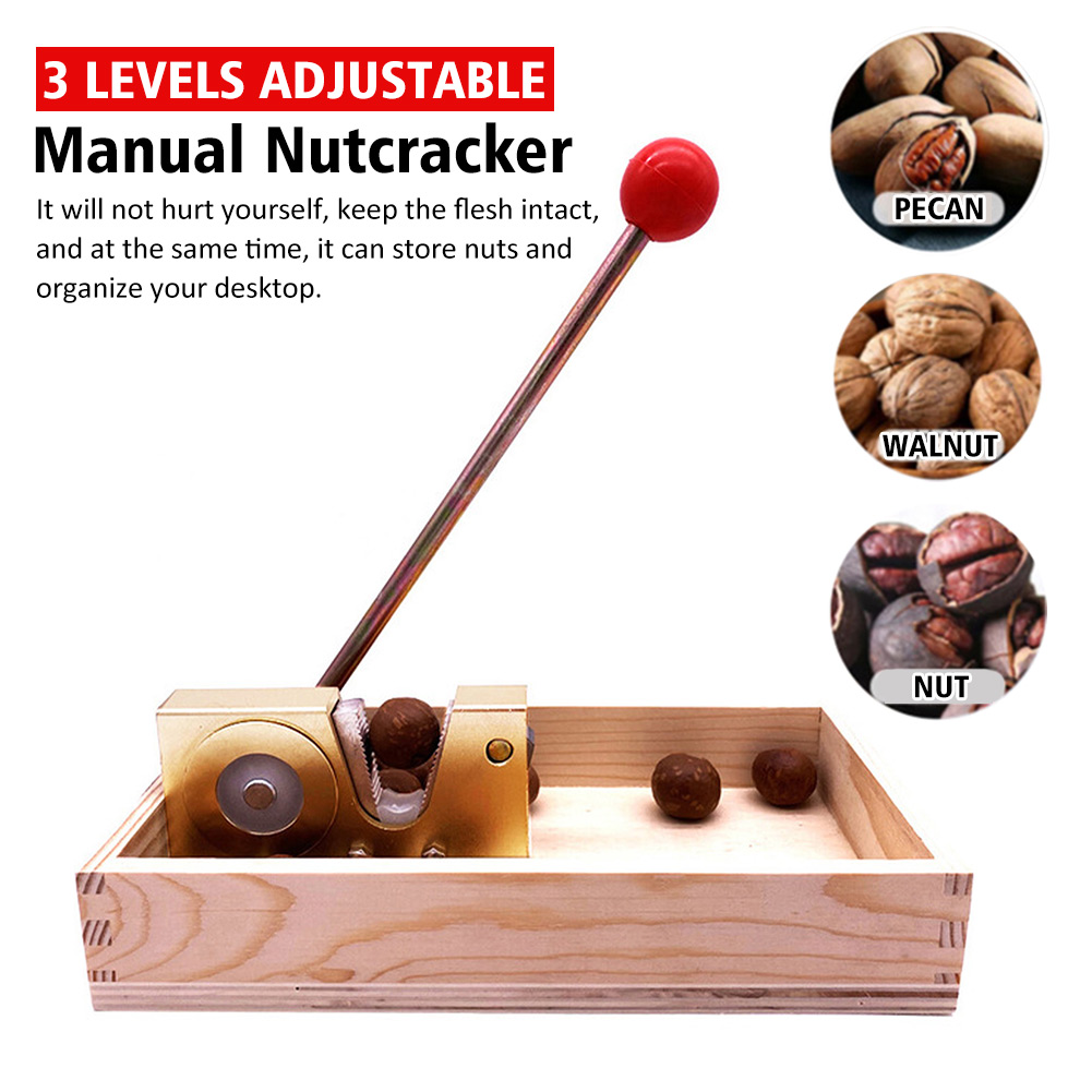 Manual Nutcracker Heavy Duty Peeling Machine With Handle Nut Tongs Aluminium Alloy Adjustable Size Multipurpose Macadamia