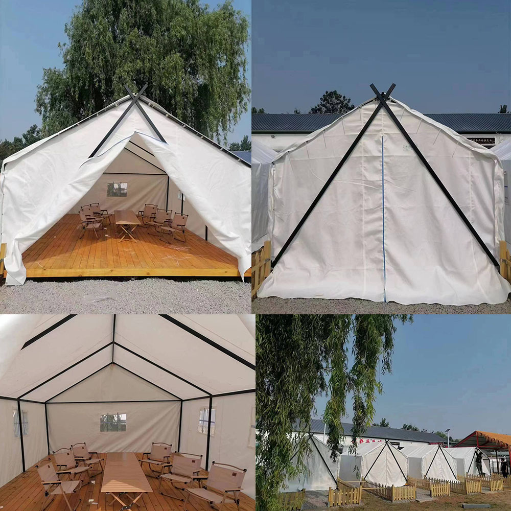 The white canvas barbecue tent 