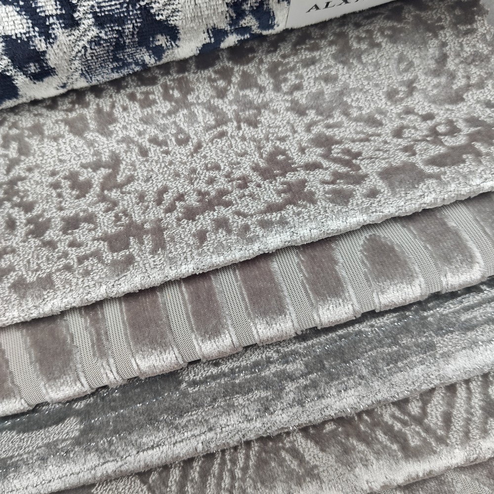 Multi-patterned Geometric Modern Velvet Upholstery Fabric