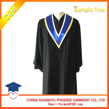 High Quality Black Graduation Fluted Gown