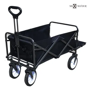 Nb-Favour Outdoor Folding Utility Collapsible Bracket Adjustable Trolley for Camping Picnic Garden Beach