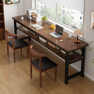 Double Student Study Desk: Modern, Narrow, Wall-Mounted for Computer Use