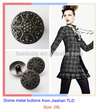 Jiashan TLD half ball embossed metal button