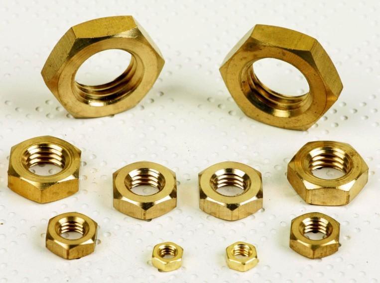 Precision hex brass nuts