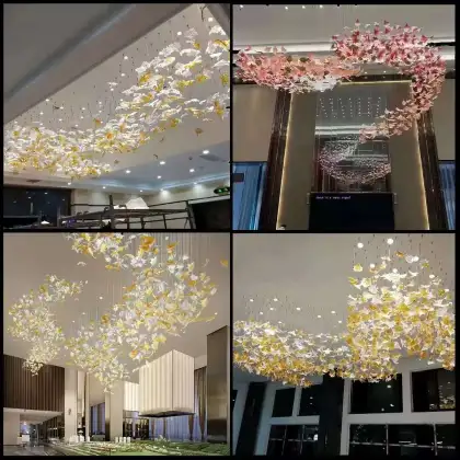 Designer Large Crystal Lamp for High Ceiling Luxury Living Room