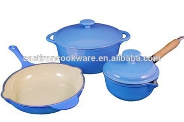 Three Pieces Cast Iron Non-stick Cookware Set--factory supplier