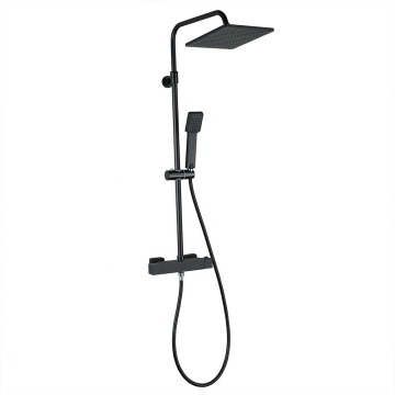 Bathroom Exposed Shower Faucet Mixer with Hand Shower and Rain Shower Column Set