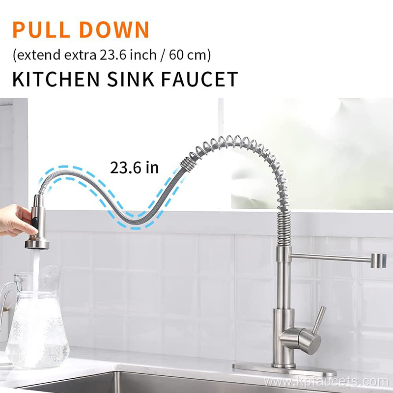 Brush Nickel Kitchen Faucet Pull Down Faucets