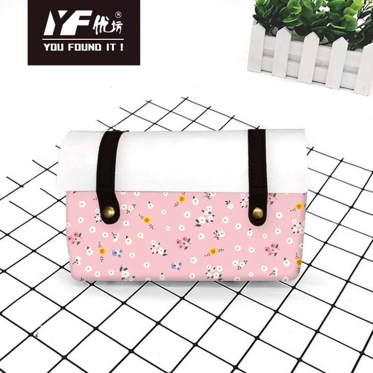 Custom Flower life PU leather handbag cosmetic bag pencil case&bag multifunctional bag