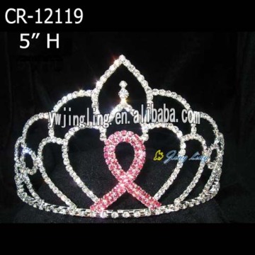 Tiaras de arco iris rosado de 5 pulgadas