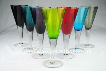 handmade painted color cone wine glass