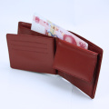 Burgundy volnerfleer heren pocket bi-fold portemonnee