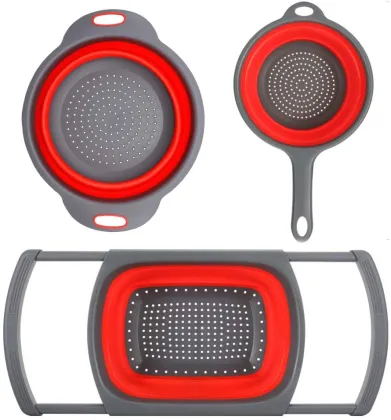 Collapsible Silicone Colander Fruit Vegetable Washing Basket