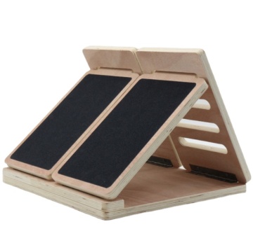 Professional Gym Equipment: Adjustable Wooden Calf Stretcher and Ankle Balance Squat Ramp