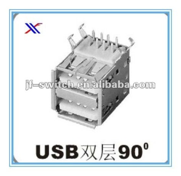 90 female dual usb connector