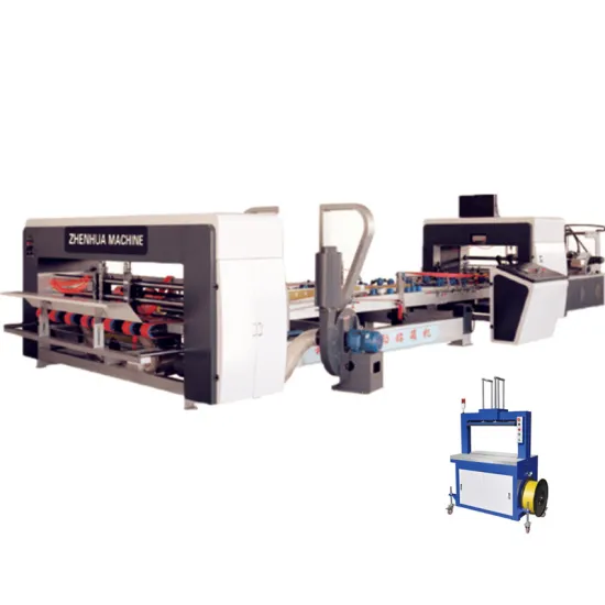 China Manufacturer Corrugated Carton Box Folding Gluing Machine with PP Strapper