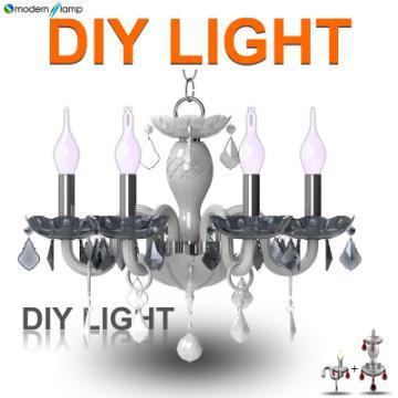 2013 made in china 6 Lights Crystal Chandelier In Black Finish