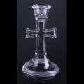 Glass Cross Candlestick Holder