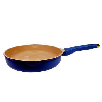 Wholesale Haze Blue Non-Splashing Ceramic Frying Pans 24cm