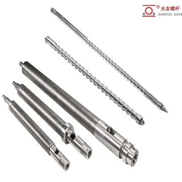 Bimetallic tungsten-carbide-coated injection molding machine screw at bariles