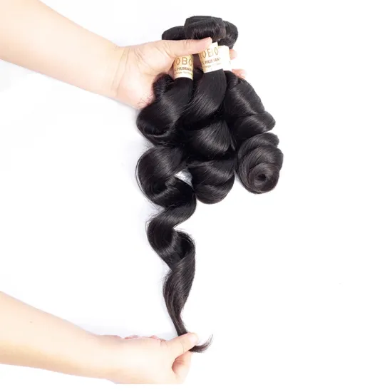 100% Unprocessed Human Hair Bundles Virgin Cuticle Aligned Hair Extension Deep Brazilian Hairs Loose Wave Bundles With Closure