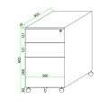 Classeur de bureau en métal blanc