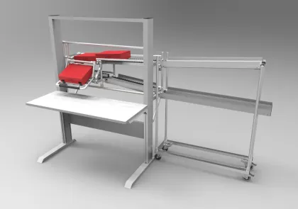 Industrial Workbench: Production Line Workstation with Japanese Cabinet Handles and Aluminium Frame