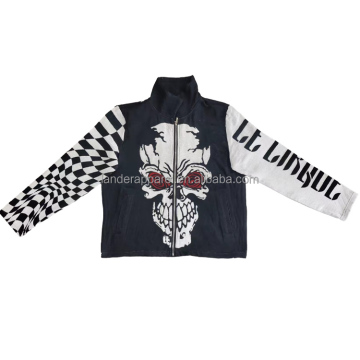 Men's Heavyweight Tapestry Zip-up Hoodie - Vintage Oversized O-Neck Blouson Sweatshirt