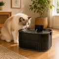 Fonte de água em aço inoxidável para animais de estimação, dispensador automático para beber gato, tigela de cachorro, fluxo circulante filtrado, bomba silenciosa para ambientes internos