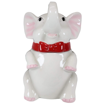 Ceramic Elephant-Shaped Cookie Jar - Unique Collectible Kitchen Accessory