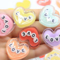 Resin Charms Hot Selling Newest Products Heart LOVE Theme Cute Colorful Resin Beads Flat Back Stickers for Craft DIY