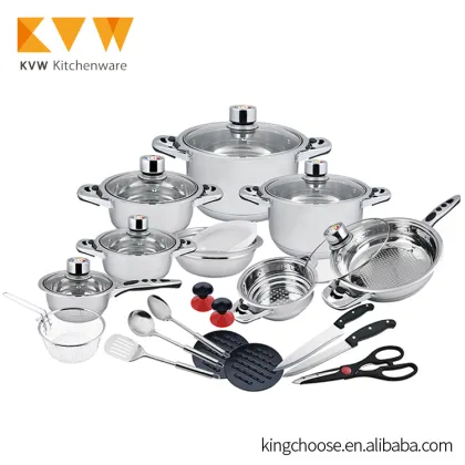 Stainless Steel Kitchenware Cooking Pot Set with Non-Stick Fry Pan