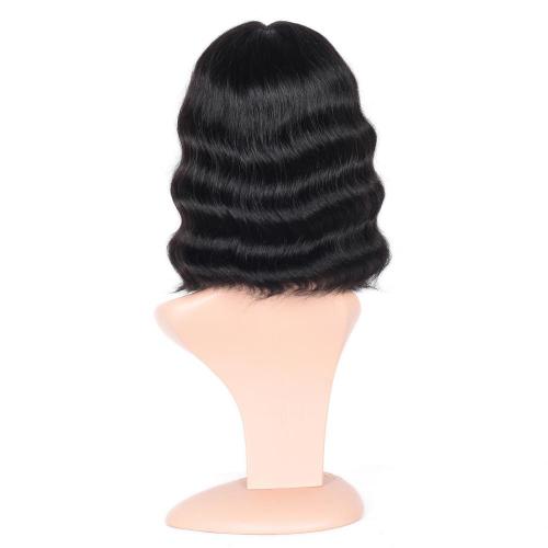 100% NATURAL VIRGIN REMY HUMAN HAIR WAVY PART LACE WIG