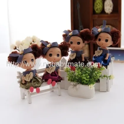 12cm Heart Stripe Dress Plastic Confused Doll 