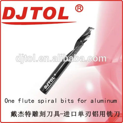 One flute spiral bits for aluminum engraving tools