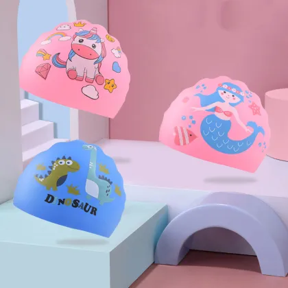 Cute Cartoon Waterproof Swimming Cap for Boys and Girls