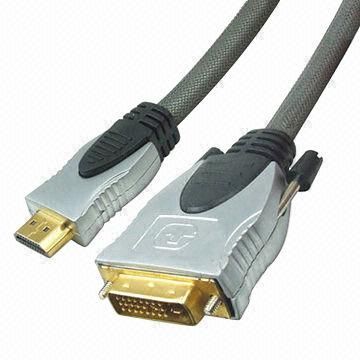 DVI Cable Assembly with 1080p Resolution, Supports Full OFC Wires