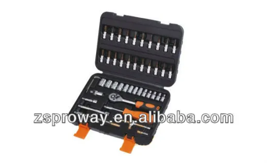 46pcs auto repair use 1/4" chrome vanadium socket set, hex wrench socket