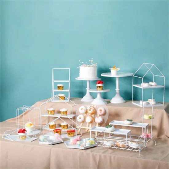 OEM Kangkai European Style Wedding Clear Fruit Mini Cup Metal Cake Stand