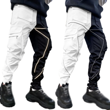 Plus Size Multi-Pocket Printed Sports Cargo Pants for Men